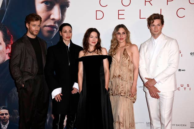Alexander Fehling, Haley Louise Jones, Hannah Herzsprung, Lena Stahl, and Damian Hardung at the premiere of the movie *Corpus Delicti* at the Delphi Filmpalast in Berlin, September 14, 2026 Foto:xN.xKubelkax xFuturexImagex corpus_6952