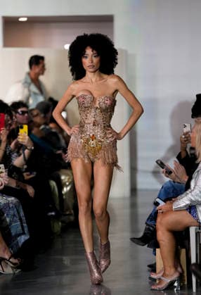 The Blonds Spring 2027 Runway at New York Fashion Week A model walks the runway during The Blonds Spring 2027 and The Blonds 20th Anniversary at New York Fashion Week, held at 643 West 42nd Street in New York City, Monday September 14, 2026. Photography by Jennifer Graylock, Credit:JENNIFER GRAYLOCK Avalon United States, New York, New York, 643 West 42nd Street  Copyright: xJENNIFERxGRAYLOCKx xAvalonx 1134743886