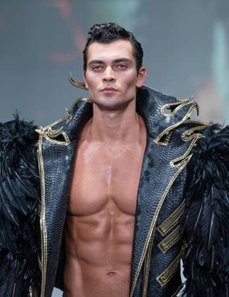 September 14, 2026, Bronx, New York, USA: A model walks runway for The Blonds 20th Anniversary by David and Phillipe Blond presented by Motorola Razr Spring Summer 27 fashion show during SS27 FW at Lavan in New York, NY on September 15, 2026. Bronx USA  - ZUMAr339 20260914_znp_r339_001 Copyright: xLevxRadinx