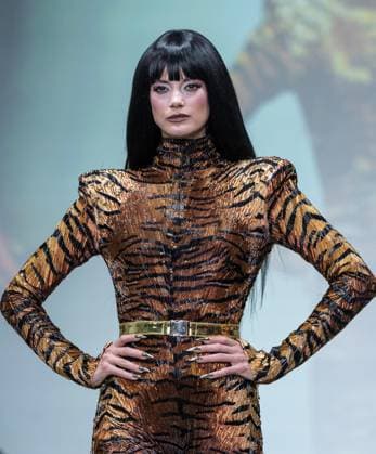 September 14, 2026, Bronx, New York, USA: Anja Leuenberger walks runway for The Blonds 20th Anniversary by David and Phillipe Blond presented by Motorola Razr Spring Summer 27 fashion show during SS27 FW at Lavan in New York, NY on September 15, 2026. Bronx USA  - ZUMAr339 20260914_znp_r339_028 Copyright: xLevxRadinx