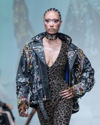 September 14, 2026, Bronx, New York, USA: A model walks runway for The Blonds 20th Anniversary by David and Phillipe Blond presented by Motorola Razr Spring Summer 27 fashion show during SS27 FW at Lavan in New York, NY on September 15, 2026. Bronx USA  - ZUMAr339 20260914_znp_r339_031 Copyright: xLevxRadinx