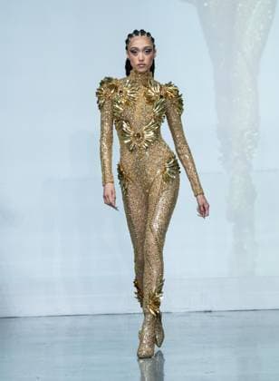 September 14, 2026, Bronx, New York, USA: A model walks runway for The Blonds 20th Anniversary by David and Phillipe Blond presented by Motorola Razr Spring Summer 27 fashion show during SS27 FW at Lavan in New York, NY on September 15, 2026. Bronx USA  - ZUMAr339 20260914_znp_r339_038 Copyright: xLevxRadinx