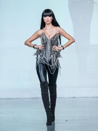 September 14, 2026, Bronx, New York, USA: A model walks runway for The Blonds 20th Anniversary by David and Phillipe Blond presented by Motorola Razr Spring Summer 27 fashion show during SS27 FW at Lavan in New York, NY on September 15, 2026. Bronx USA  - ZUMAr339 20260914_znp_r339_078 Copyright: xLevxRadinx