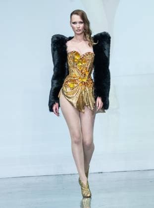 September 14, 2026, Bronx, New York, USA: A model walks runway for The Blonds 20th Anniversary by David and Phillipe Blond presented by Motorola Razr Spring Summer 27 fashion show during SS27 FW at Lavan in New York, NY on September 15, 2026. Bronx USA  - ZUMAr339 20260914_znp_r339_067 Copyright: xLevxRadinx