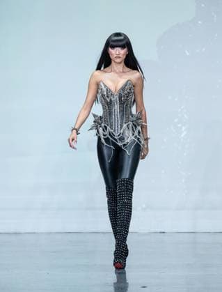 September 14, 2026, Bronx, New York, USA: A model walks runway for The Blonds 20th Anniversary by David and Phillipe Blond presented by Motorola Razr Spring Summer 27 fashion show during SS27 FW at Lavan in New York, NY on September 15, 2026. Bronx USA  - ZUMAr339 20260914_znp_r339_077 Copyright: xLevxRadinx