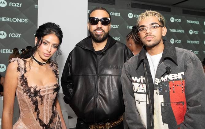 September 14, 2026, Bronx, New York, USA: Camilla Araujo, French Montana and Mikyle Rafiq attend runway for The Blonds 20th Anniversary by David and Phillipe Blond presented by Motorola Razr Spring Summer 27 fashion show during SS27 FW at Lavan in New York, NY on September 15, 2026. Bronx USA  - ZUMAr339 20260914_znp_r339_147 Copyright: xLevxRadinx