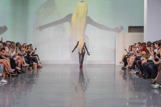 September 14, 2026, Bronx, New York, USA: Paris Hilton walks runway for The Blonds 20th Anniversary by David and Phillipe Blond presented by Motorola Razr Spring Summer 27 fashion show during SS27 FW at Lavan in New York, NY on September 15, 2026. Bronx USA  - ZUMAr339 20260914_znp_r339_152 Copyright: xLevxRadinx