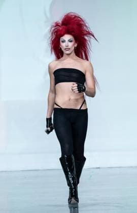 September 14, 2026, Bronx, New York, USA: Aquaria walks runway during rehearsal for The Blonds 20th Anniversary by David and Phillipe Blond presented by Motorola Razr Spring Summer 27 fashion show during SS27 FW at Lavan in New York, NY on September 15, 2026. Bronx USA  - ZUMAr339 20260914_znp_r339_158 Copyright: xLevxRadinx