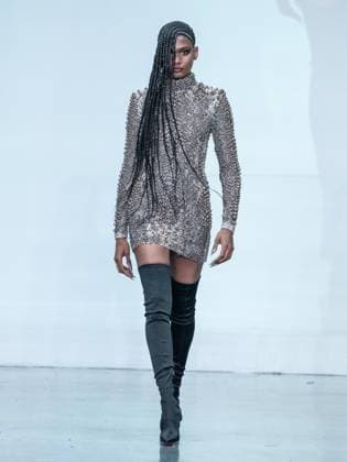 September 14, 2026, Bronx, New York, USA: A model walks runway for The Blonds 20th Anniversary by David and Phillipe Blond presented by Motorola Razr Spring Summer 27 fashion show during SS27 FW at Lavan in New York, NY on September 15, 2026. Bronx USA  - ZUMAr339 20260914_znp_r339_193 Copyright: xLevxRadinx