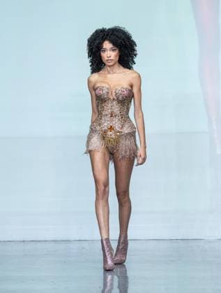 September 14, 2026, Bronx, New York, USA: A model walks runway for The Blonds 20th Anniversary by David and Phillipe Blond presented by Motorola Razr Spring Summer 27 fashion show during SS27 FW at Lavan in New York, NY on September 15, 2026. Bronx USA  - ZUMAr339 20260914_znp_r339_186 Copyright: xLevxRadinx
