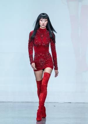 September 14, 2026, Bronx, New York, USA: A model walks runway for The Blonds 20th Anniversary by David and Phillipe Blond presented by Motorola Razr Spring Summer 27 fashion show during SS27 FW at Lavan in New York, NY on September 15, 2026. Bronx USA  - ZUMAr339 20260914_znp_r339_201 Copyright: xLevxRadinx