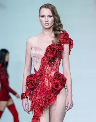September 14, 2026, Bronx, New York, USA: A model walks runway for The Blonds 20th Anniversary by David and Phillipe Blond presented by Motorola Razr Spring Summer 27 fashion show during SS27 FW at Lavan in New York, NY on September 15, 2026. Bronx USA  - ZUMAr339 20260914_znp_r339_208 Copyright: xLevxRadinx