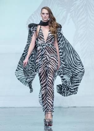 September 14, 2026, Bronx, New York, USA: A model walks runway for The Blonds 20th Anniversary by David and Phillipe Blond presented by Motorola Razr Spring Summer 27 fashion show during SS27 FW at Lavan in New York, NY on September 15, 2026. Bronx USA  - ZUMAr339 20260914_znp_r339_224 Copyright: xLevxRadinx