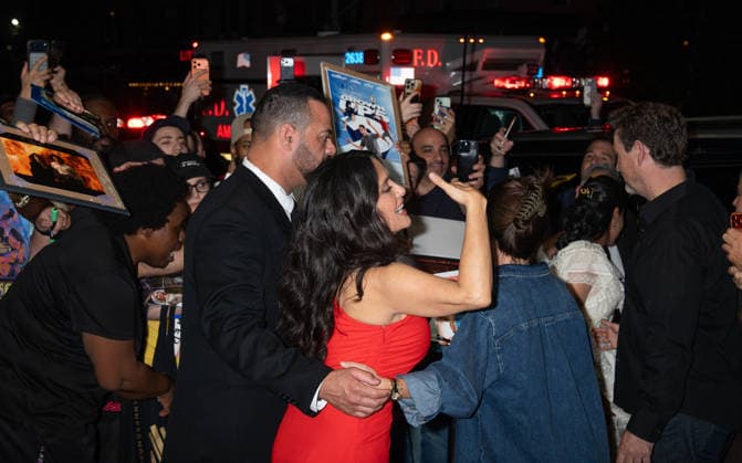 Celebrities outside the New York special film screening for Without Blood at the Village East Cinemas Featuring: Salma Hayek Where: New York, New York, United States When: 14 Sep 2026 Credit: Janet Mayer INSTARimages.com EDITORIAL USE ONLY. NOT FOR USE BY NEWSPAPERS BASED IN THE UK. Copyright: xx instar56020312
