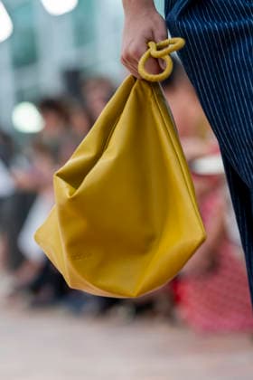 Detail of a bag from Simorra s FOLD IN collection for spring-summer 2027, presented during Mercedes-Benz Fashion Week Madrid. September 14,2026. (202609141542)