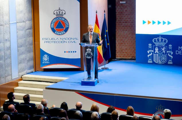 The King Presides Over the Opening of the 2026–2027 Academic Year at the National School of Civil Protection King Felipe VI speaks during the opening of the 2026–2027 academic year at the National School of Civil Protection on September 15, 2026, in Rivas Vaciamadrid, Madrid, Spain. The King presides over the opening of the academic year to mark the renovation of the school’s facilities, where students will receive specialized training in civil protection from the General State Administration and other entities with which the school maintains collaborative relationships. SEPTEMBER 15, 2026, Rivas Vaciamadrid, Madrid, Rivas Vaciamadrid, Madrid, Spain Copyright: xAlbertoxOrtegax 7776412