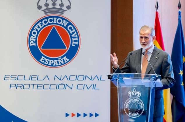 The King Presides Over the Opening of the 2026–2027 Academic Year at the National School of Civil Protection King Felipe VI speaks during the opening of the 2026–2027 academic year at the National School of Civil Protection on September 15, 2026, in Rivas Vaciamadrid, Madrid, Spain. The King presides over the opening of the academic year to mark the renovation of the school’s facilities, where students will receive specialized training in civil protection from the General State Administration and other entities with which the school maintains collaborative relationships. SEPTEMBER 15, 2026, Rivas Vaciamadrid, Madrid Rivas Vaciamadrid, Madrid, Spain Copyright: xAlbertoxOrtegax 7776410