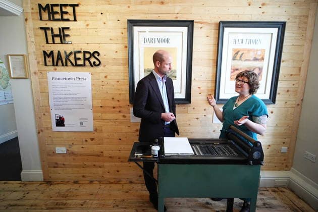 Duke of Cornwall visit to Dartmoor The Prince of Wales, who is known as the Duke of Cornwall whilst in Cornwall, is shown an ink letterpress by Emma Hogbin of the Princetown Press during a visit to Princetown in Dartmoor to launch the new Princetown Community Fund. The new fund will make at least Å250,000 available to support locally led projects delivering social, economic and environmental benefit to the community of Princetown. Picture date: Tuesday September 15, 2026. PA Photo., Credit:Aaron Chown PA ROTA - B68 Avalon UK, Princetown  Copyright: xAaronxChownx xPAxROTAx-xB68x xAvalonx 1134887803