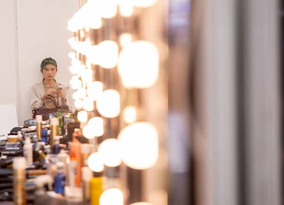 Ágatha Ruiz de la Prada Fashion Show at MBFW 2026 Backstage preparations before the Ágatha Ruiz de la Prada fashion show as part of Mercedes-Benz Fashion Week, at the Galería de Cristal in the Palacio de Cibeles, on September 15, 2026, in Madrid, Spain. The show is marked by an explosion of creativity, playful silhouettes, and the brand’s classic iconography—hearts, vibrant colors, and a pop aesthetic adapted to the capital’s new and unique settings. SEPTEMBER 15, 2026 Madrid, Spain Copyright: xEduardoxParrax 7776730