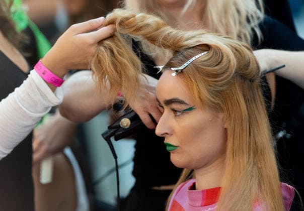 Ágatha Ruiz de la Prada Fashion Show at MBFW 2026 Backstage preparations before the Ágatha Ruiz de la Prada fashion show as part of Mercedes-Benz Fashion Week, at the Galería de Cristal in the Palacio de Cibeles, on September 15, 2026, in Madrid, Spain. The show is marked by an explosion of creativity, playful silhouettes, and the brand’s classic iconography—hearts, vibrant colors, and a pop aesthetic adapted to the capital’s new and unique settings. SEPTEMBER 15, 2026 Madrid, Spain Copyright: xEduardoxParrax 7776731