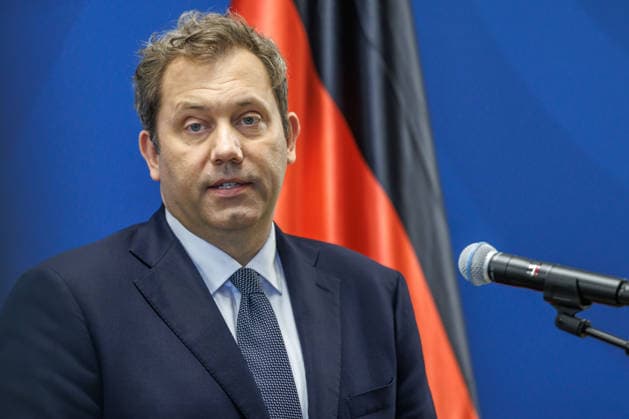 Lars Klingbeil (SPD), Federal Minister of Finance, during a press statement with Eurogroup President Kyriakos Pierrakakis; Lars Klingbeil (SPD), Federal Minister of Finance, during a press briefing with Eurogroup President Kyriakos Pierrakakis at the Ministry of Finance on September 15, 2026, in Berlin, Berlin, Germany, Ministry of Finance
