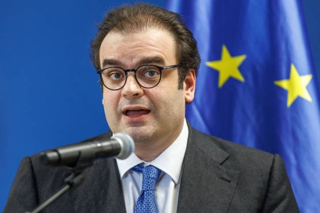 Lars Klingbeil (SPD), Federal Minister of Finance, during a press statement with Eurogroup President Kyriakos Pierrakakis; Lars Klingbeil (SPD), Federal Minister of Finance, during a press briefing with Eurogroup President Kyriakos Pierrakakis at the Ministry of Finance on September 15, 2026, in Berlin, Berlin, Germany, Ministry of Finance