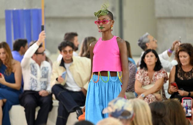 Madrid Fashion Week MADRID, SPAIN - SEPTEMBER 15: A model presents a creation by Spanish designer Agatha Ruiz de la Prada for the Spring Summer 2027 collection during Mercedes-Benz Fashion Week Madrid at the Crystal Gallery of Cibeles Palace in Madrid, Spain, on September 15, 2026. Burak Akbulut Anadolu Madrid Spain. Editorial use only. Please get in touch for any other usage.  Copyright: x2026xAnadoluxBurakxAkbulutx