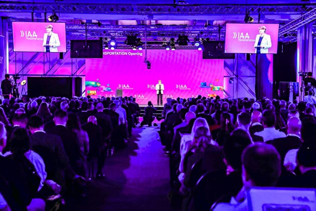 Opening of IAA Transportation 2026 with a tour of the exhibition; opening remarks by Hildegard Müller, President of the German Association of the Automotive Industry (VDA); Hannover; Hannover Messe, Hall 18; Lower Saxony; Hannover Region; Germany