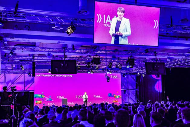 Opening of IAA Transportation 2026 with a tour of the exhibition; opening remarks by Hildegard Müller, President of the German Association of the Automotive Industry (VDA); Hannover; Hannover Messe, Hall 18; Lower Saxony; Hannover Region; Germany