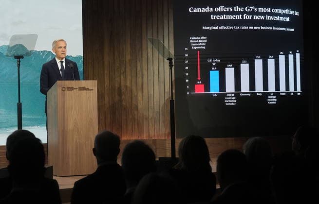 September 15, 2026, Toronto, On, Canada: Prime Minister Mark Carney delivers opening remarks during the start of the second day at the 2026 Canada Investment Summit in Toronto, on Tuesday, Sept. 15, 2026. Toronto Canada  - ZUMAc35_ 20260915_zaf_c35_006 Copyright: xNathanxDenettex