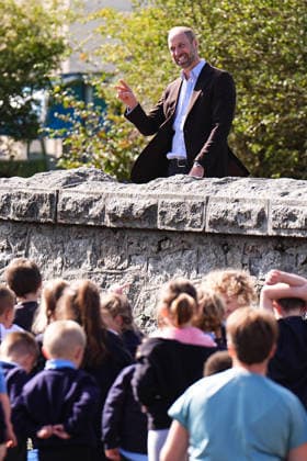 . 15 09 2026. Princetown, United Kingdom. Prince William, the Prince of Wales, during a visit to Princetown in Dartmoor, United Kingdom, to launch the new Princetown Community Fund.  xPoolx xi-Imagesx IIM-27006-0032