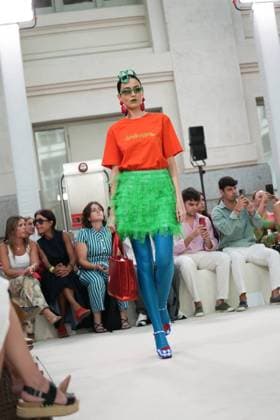 A model wears at collection runway a creation from Agatha Ruiz de la Prada during Pasarela Cibeles Mercedes-Benz Fashion Week Madrid 2026 in Madrid, on Tuesday , 15 September 2026. Cordon Press 