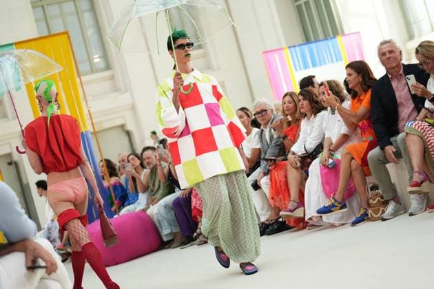 A model wears at collection runway a creation from Agatha Ruiz de la Prada during Pasarela Cibeles Mercedes-Benz Fashion Week Madrid 2026 in Madrid, on Tuesday , 15 September 2026. Cordon Press 