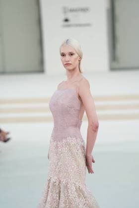 A model wears at collection runway a creation from HannibalLaguna during Pasarela Cibeles Mercedes-Benz Fashion Week Madrid 2026 in Madrid, onTuesday ,15 September 2026. Cordon Press 