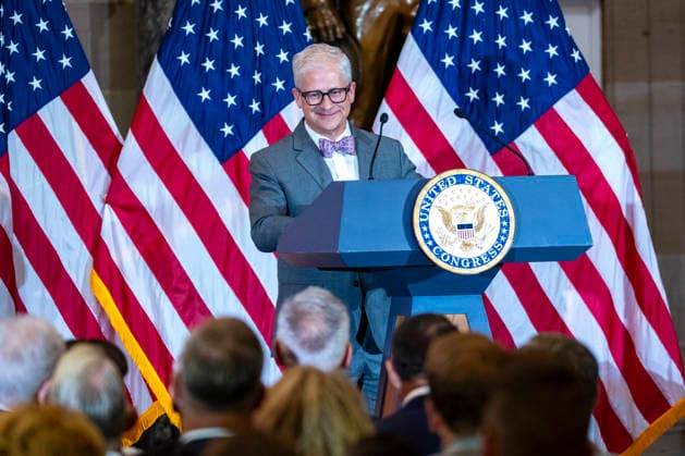 Former Rep. Patrick McHenry, R-NC, speaks at the unveiling ceremony for former Speaker of the House Kevin McCarthy s official portrait at the U.S. Capitol in Washington, DC on Tuesday, September 15, 2026. McCarthy served as the 55th Speaker of the U.S. House of Representatives in 2023 and served California s 23rd Congressional District from 2007 to 2023.  WAP20260915397 BONNIExCASH