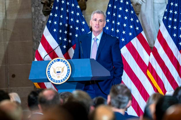 Former Speaker of the House Kevin McCarthy speaks at the unveiling ceremony for his official portrait at the U.S. Capitol in Washington, DC on Tuesday, September 15, 2026. McCarthy served as the 55th Speaker of the U.S. House of Representatives in 2023 and served California s 23rd Congressional District from 2007 to 2023.  WAP20260915413 BONNIExCASH