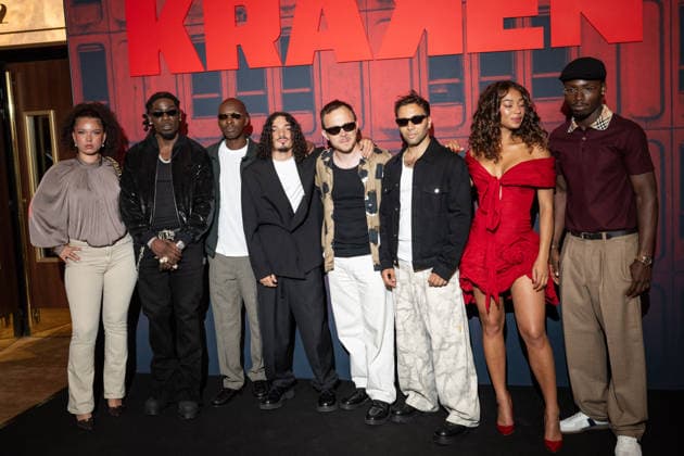 Kraken Premiere at Le Grand Rex - Paris AJ French Guinean rapper and singer-songwriter Ibrahima Diakite aka Gazo, French rapper La Mano 1.9, French actress Manon Bresch, Actress Lucie Charles-Alfred, Actor Bilel Chegrani, Actor Alassane Diong, Director Mohamed Chabane and Director Theo Jourdain Rhodes attends the Photocall for the ‘ Kraken ‘ Paris Premiere at Le Grand Rex cinema on September 15, 2026 in Paris, France. Photo by Alexis Jumeau ABACAPRESS.COM Paris France  Copyright: xJumeauxAlexis ABACAx