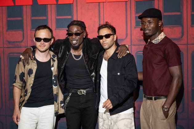 Kraken Premiere at Le Grand Rex - Paris AJ French Guinean rapper and singer-songwriter Ibrahima Diakite aka Gazo, French rapper La Mano 1.9, Director Mohamed Chabane and Director Theo Jourdain Rhodes attends the Photocall for the ‘ Kraken ‘ Paris Premiere at Le Grand Rex cinema on September 15, 2026 in Paris, France. Photo by Alexis Jumeau ABACAPRESS.COM Paris France  Copyright: xJumeauxAlexis ABACAx