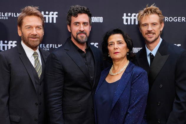 September 15, 2026, Toronto, On, Canada: Kenneth Branagh, left to right, Reed Van Dyk, Hiam Abbass and Boyd Holbrook arrive on the red carpet to promote the film Atonement at the Toronto International Film Festival, in Toronto, on Tuesday, Sept. 15, 2026. Toronto Canada - ZUMAc35_ 20260915_zaf_c35_076 Copyright: xChrisxYoungx