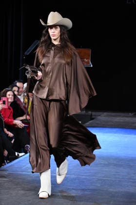 NEW YORK, NY- SEPTEMBER 15: Lorena Saravia Model at the Vanderbilt & Seewald Global Studio Fashion Show at Grand Central Terminal-Vanderbilt Hall on September 15, 2026 in New York City. Copyright: xmpi099 MediaPunchx