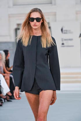 September 15, 2026, Madrid, Spain: A model parades with Alex Riviere design during Mercedes Benz Fashion Week Madrid Cibeles Palace in Madrid, 15 February of 2026 Spain Madrid Spain - ZUMAs197 20260915_aaa_s197_322 Copyright: xAtilanoxGarciax