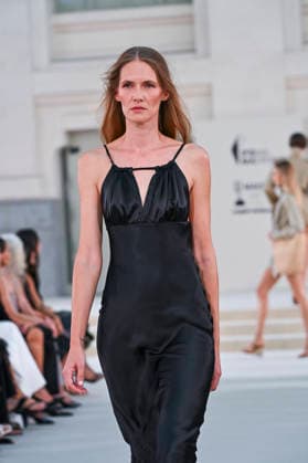 September 15, 2026, Madrid, Spain: A model parades with Alex Riviere design during Mercedes Benz Fashion Week Madrid Cibeles Palace in Madrid, 15 February of 2026 Spain Madrid Spain - ZUMAs197 20260915_aaa_s197_337 Copyright: xAtilanoxGarciax