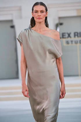 September 15, 2026, Madrid, Spain: A model parades with Alex Riviere design during Mercedes Benz Fashion Week Madrid Cibeles Palace in Madrid, 15 February of 2026 Spain Madrid Spain - ZUMAs197 20260915_aaa_s197_363 Copyright: xAtilanoxGarciax