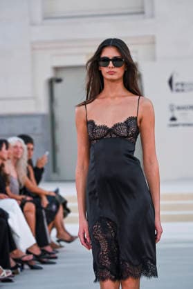 September 15, 2026, Madrid, Spain: A model parades with Alex Riviere design during Mercedes Benz Fashion Week Madrid Cibeles Palace in Madrid, 15 February of 2026 Spain Madrid Spain - ZUMAs197 20260915_aaa_s197_374 Copyright: xAtilanoxGarciax