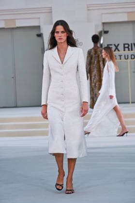 September 15, 2026, Madrid, Spain: A model parades with Alex Riviere design during Mercedes Benz Fashion Week Madrid Cibeles Palace in Madrid, 15 February of 2026 Spain Madrid Spain - ZUMAs197 20260915_aaa_s197_383 Copyright: xAtilanoxGarciax