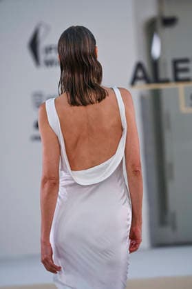 September 15, 2026, Madrid, Spain: A model parades with Alex Riviere design during Mercedes Benz Fashion Week Madrid Cibeles Palace in Madrid, 15 February of 2026 Spain Madrid Spain - ZUMAs197 20260915_aaa_s197_385 Copyright: xAtilanoxGarciax