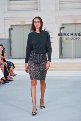 September 15, 2026, Madrid, Spain: A model parades with Alex Riviere design during Mercedes Benz Fashion Week Madrid Cibeles Palace in Madrid, 15 February of 2026 Spain Madrid Spain - ZUMAs197 20260915_aaa_s197_397 Copyright: xAtilanoxGarciax