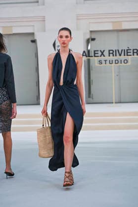 September 15, 2026, Madrid, Spain: A model parades with Alex Riviere design during Mercedes Benz Fashion Week Madrid Cibeles Palace in Madrid, 15 February of 2026 Spain Madrid Spain - ZUMAs197 20260915_aaa_s197_400 Copyright: xAtilanoxGarciax