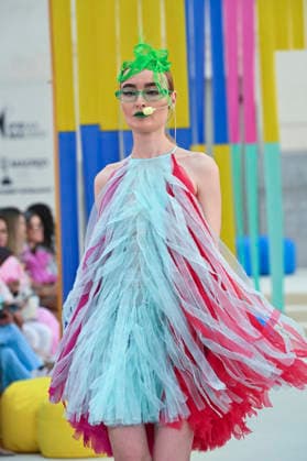 September 15, 2026, Madrid, Spain: A model parades with Agatha Ruiz de la Prada design during Mercedes Benz Fashion Week Madrid Cibeles Palace in Madrid, 15 February of 2026 Spain Madrid Spain - ZUMAs197 20260915_aaa_s197_409 Copyright: xAtilanoxGarciax