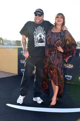 IPA88580181 - Rome, Terrazza Caffarelli, Roast in Peace 2 Photocall. Pictured: Michela Giraud and Eleazaro Rosso  Copyright: xVincenzoxLandix xVincenzoxLandix IPA88580181